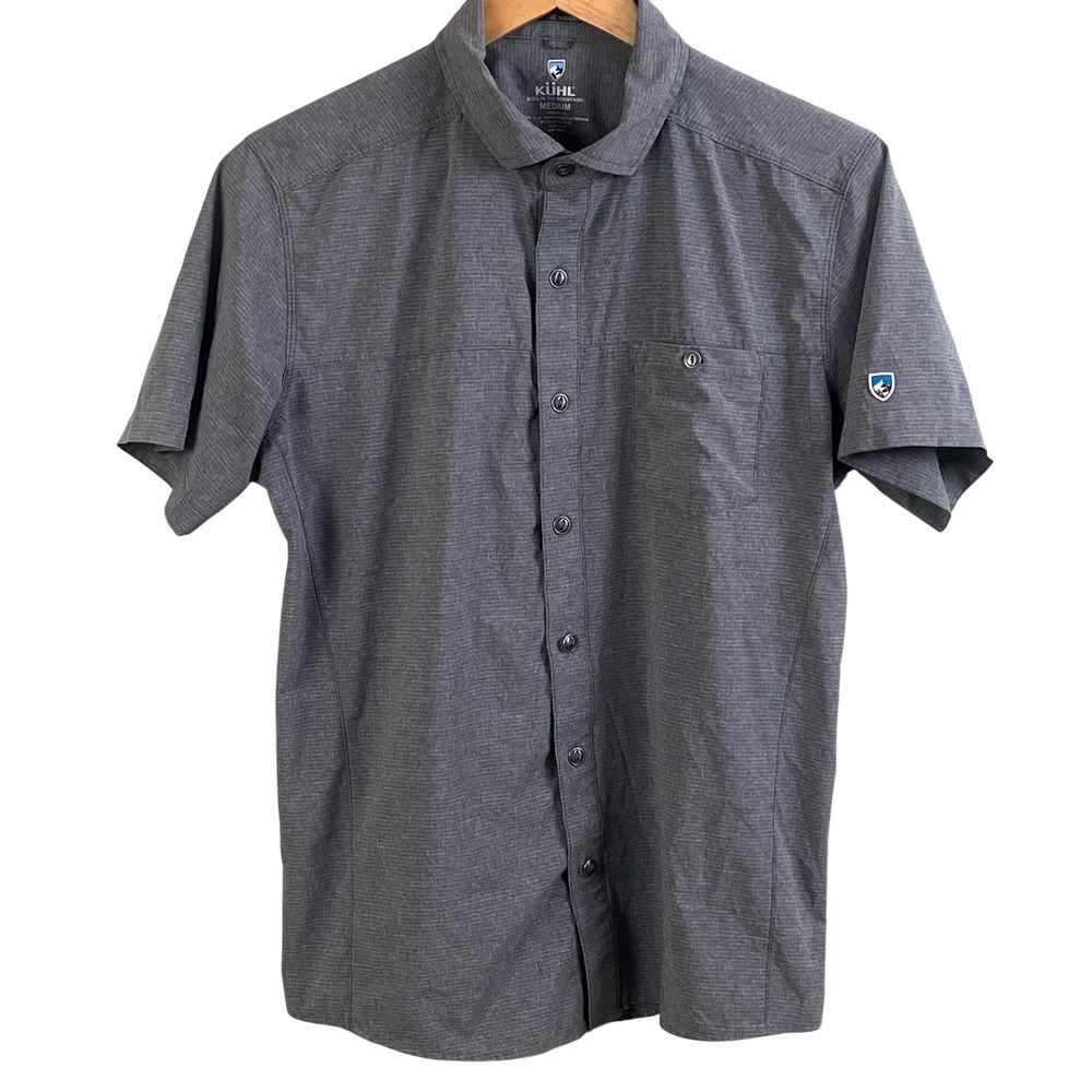 Kuhl Gray Short Sleeve Tapered Fit Performance Shirt Born The Mountains Medium